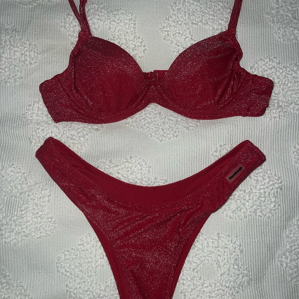 Blackbough red shimmer Bikini Set